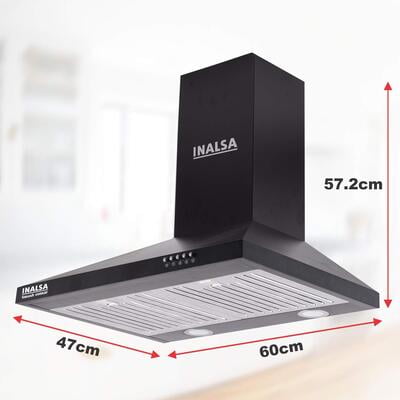 Inalsa Smash 60BKBF Wall Mounted 60cm 1050m3/hr Chimney