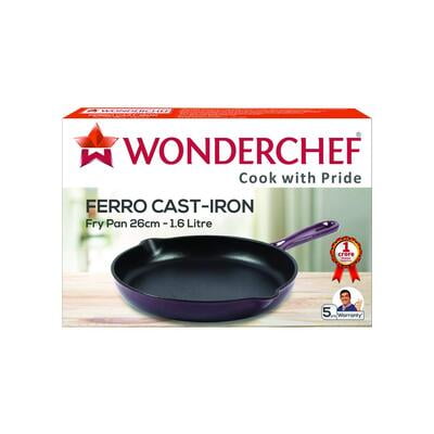 Wonderchef Ferro Cast Iron Fry Pan, 1.6 Liters/26 cm