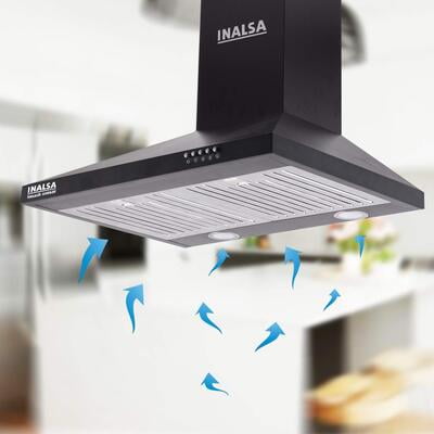 Inalsa Smash 60BKBF Wall Mounted 60cm 1050m3/hr Chimney