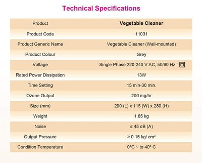 Kent Wall Mounter Fruit & Vegetable Cleaner Or Disinfectant Kent Wall Mounter Fruit & Vegetable Cleaner Or Disinfectant