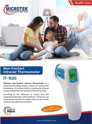 MICROTEK IT-1520 Non-Contact Infrared Thermometer for Body, Object & Room Temperature