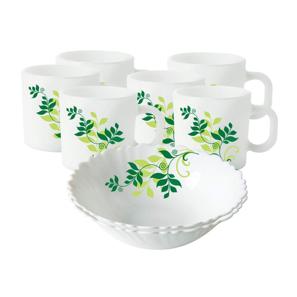 Larah Borosil Opalware Snacks Set, 8 Pieces