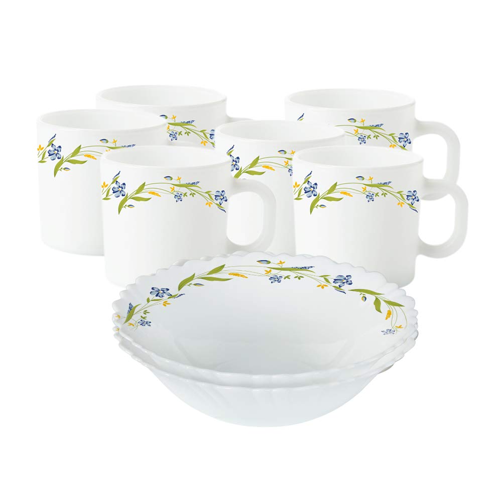 Larah Borosil Opalware Snacks Set, 8 Pieces