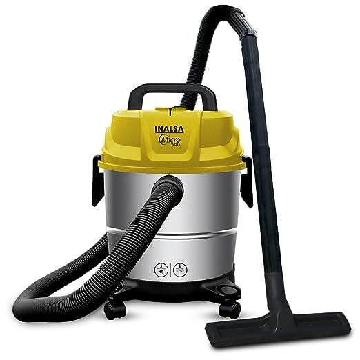 INALSA Wet & Dry Vacuum Cleaner for Home|1400 Watt & 20 Kpa Suction| Hose|Steel Tank with 3in1 Multifunction Wet/Dry/Blowing& Hepa Filtration |1Yr Warranty,(Yellow/Silver) MicroWd15 INALSA Wet & Dry Vacuum Cleaner for Home|1400 Watt & 20 Kpa Suction| Hose|Steel Tank with 3in1 Multifunction Wet/Dry/Blowing& Hepa Filtration |1Yr Warranty,(Yellow/Silver) MicroWd15