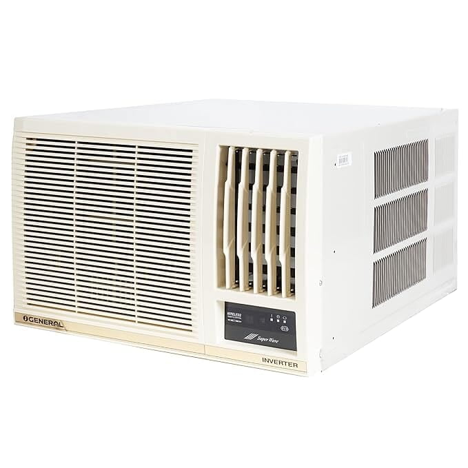OGeneral CHAA Series 1.8 Ton 5 Star Inverter Window AC with Super Wave Technology,Anti Bacterial Filter (2023 Model Copper AXGB22CHAA-B, White)