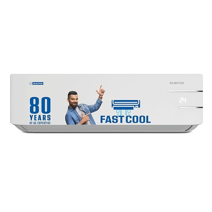 Blue Star 1.5 Ton 3 Star Inverter Split AC (Copper, Smart Ready, 5 in 1 Convertible, Turbo Cool, ID318YKU, 2023 Model, White) Blue Star 1.5 Ton 3 Star Inverter Split AC (Copper, Smart Ready, 5 in 1 Convertible, Turbo Cool, ID318YKU, 2023 Model, White)