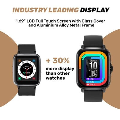 Fire-Boltt Beast SpO2 1.69” Industry’s Largest Display Size Full Touch Smart Watch with Blood Oxygen Monitoring, Heart Rate Monitor, Multiple Watch Faces & Long Battery Life