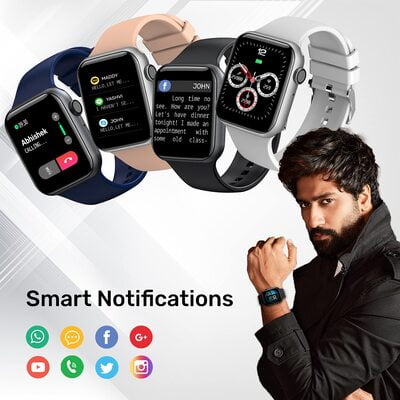 Fire-Boltt Ring Bluetooth Calling Smartwatch with SpO2 & 1.7” Metal Body with Blood Oxygen Monitoring, Continuous Heart Rate, Full Touch & Multiple Watch Faces