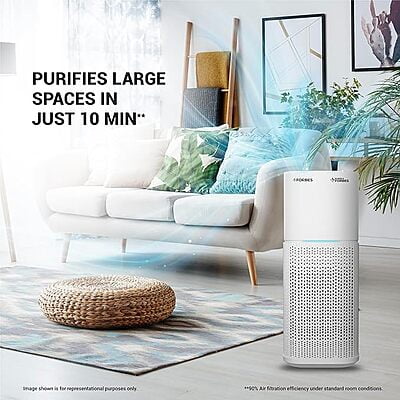 Eureka Forbes Air Purifier 355 with True HEPA H13 Filter & Surround 360° Air Technology | Removes 99.97% Dust & Particulate Matter | 4-Stage Purification in 10 Mins | Covers 480 Sq. Ft. | Convenient Eureka Forbes Air Purifier 355 with True HEPA H13 Filter & Surround 360° Air Technology | Removes 99.97% Dust & Particulate Matter | 4-Stage Purification in 10 Mins | Covers 480 Sq. Ft. | Convenient