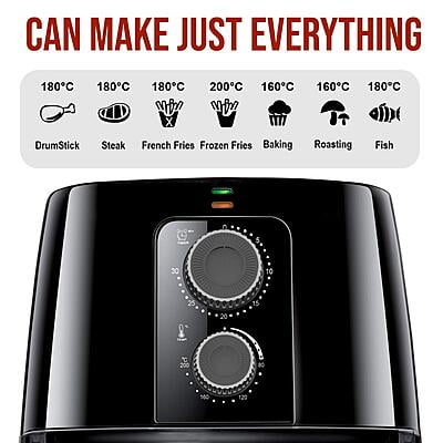 Inalsa Air Fryer 4L Nutri Fry - 1400W with Smart Rapid Air Technology, Timer Selection And Fully Adjustable Temperature Control