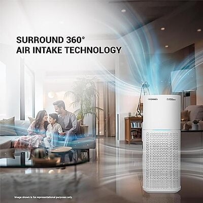 Eureka Forbes Air Purifier 355 with True HEPA H13 Filter & Surround 360° Air Technology | Removes 99.97% Dust & Particulate Matter | 4-Stage Purification in 10 Mins | Covers 480 Sq. Ft. | Convenient