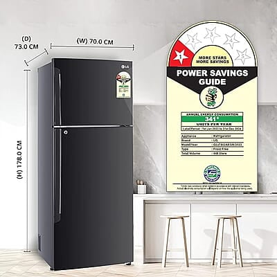 LG FROST FREE GL-T502CESR 446LTRS EBONY SHEEN LG FROST FREE GL-T502CESR 446LTRS EBONY SHEEN