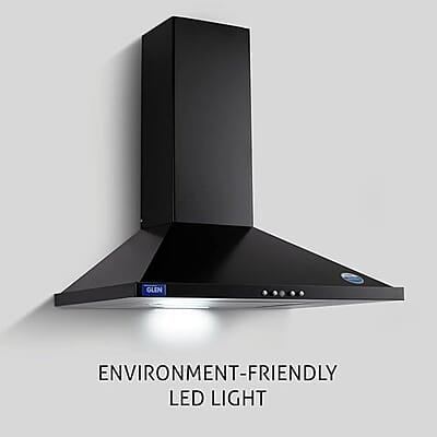 Glen Electric Kitchen Chimney, Pyramid Shape Single Baffle filter 60cm 1000 m3/h -Black (6049 BLK 60 BF) Glen Electric Kitchen Chimney, Pyramid Shape Single Baffle filter 60cm 1000 m3/h -Black (6049 BLK 60 BF)