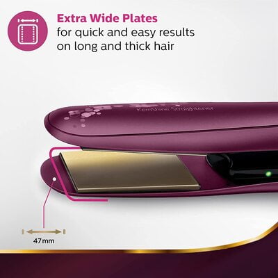 PHILIPS BHS738/00 Kerashine Titanium Wide Plate Straightener With SilkProtect Technology, Teal