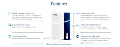 HUL Pureit Marvella G2 UV 4 Stage Table Top/Wall Mountable 4 litres Water Purifier