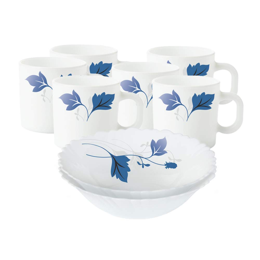 Larah Borosil Opalware Snacks Set, 8 Pieces