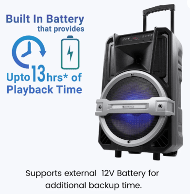 Zebronics ZEB-TRX12 L DJ Trolley Speaker Zebronics ZEB-TRX12 L DJ Trolley Speaker