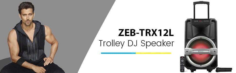 Zebronics ZEB-TRX12 L DJ Trolley Speaker On Dillimall.Com Zebronics ZEB-TRX12 L DJ Trolley Speaker On Dillimall.Com