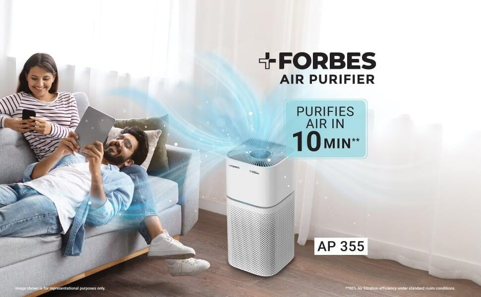 Eureka Forbes Air Purifier 355 with True HEPA H13 Filter purifies air in 10 minutes