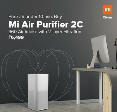 MI Air Purifier 2C With True HEPA Filter (White)