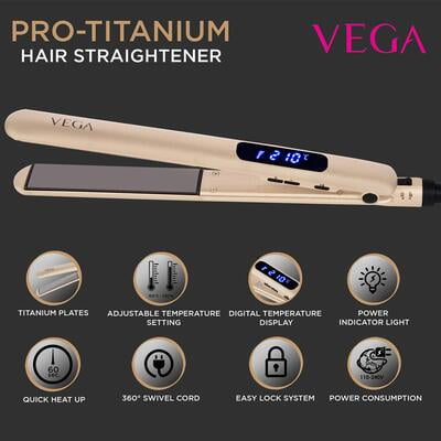 VEGA VHSH-22 PRO-TITANIUM HAIR STRAIGHTENER VEGA VHSH-22 PRO-TITANIUM HAIR STRAIGHTENER