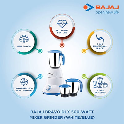 BAJAJ MIXER GRINDER BRAVO DLX