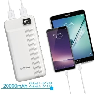 PORTRONICS 20000MAH POWER BANK INDO 20D WHITE POR295 PORTRONICS 20000MAH POWER BANK INDO 20D WHITE POR295