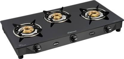 Sunflame Gas Stove 3 Burner Glass Top Desire BK Dillimall.com