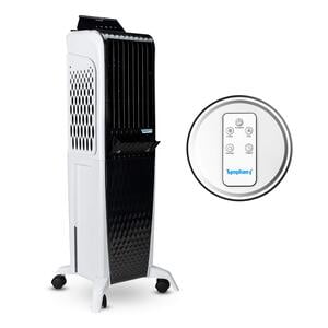 Symphony Diet 3D 40i Tower Air Cooler 40-litres with Magnetic Remote, 3-Side Cooling Pads, Pop-up Touchscreen, Multistage Air Purification & Low Power Consumption (Black & White)