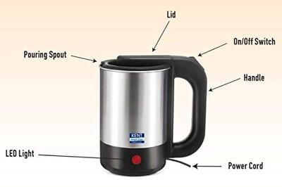 Kent Zip Stainless Steel Kettle, 1000 W, Silver