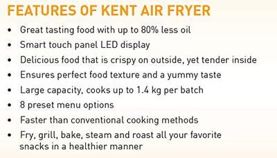 KENT Hot Air Fryer 16033 1350-Watt (Black)