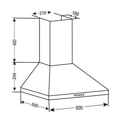 Inalsa Brio 60 BKBF 60 cm, 950 m³/hr Kitchen Chimney