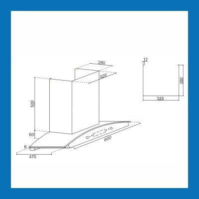 GLEN Cooker hood 6061 BLDC 60 CM