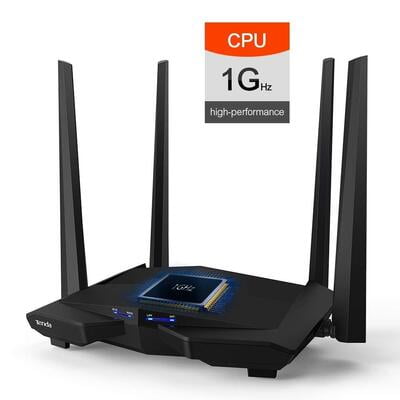 Tenda AC10 1200Mbps Wireless Smart Dual-Band Gigabit WiFi Router (Black)