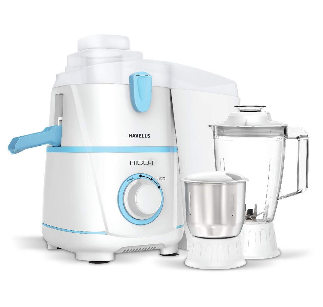 Buy Havells 2 Jar Rigo Juicer Mixer Grinder (White and Sky Blue)