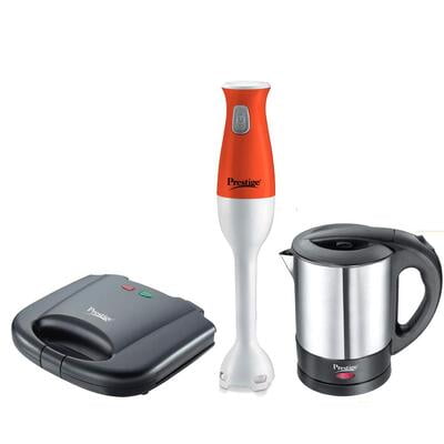 Prestige Breakfast Set Electric Kettle + Hand Blender + Grill Toaster Prestige Breakfast Set Electric Kettle + Hand Blender + Grill Toaster