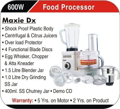 Inalsa Maxie DX 650-Watt Food Processor