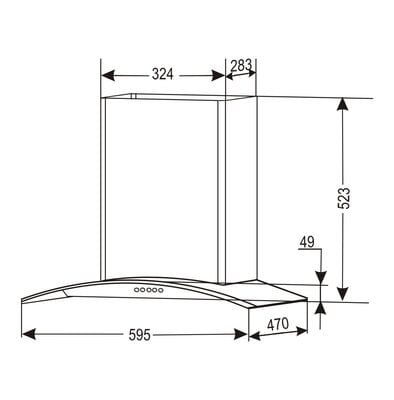 Inalsa Kwid 60BKBF 60 cm, 950 m³/hr Kitchen Chimney