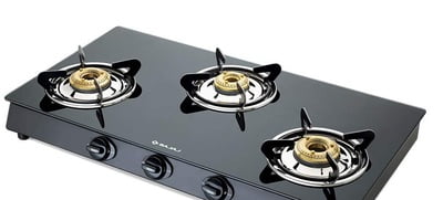 Bajaj Gas Stove Gp 6 Glass Top 3 Burner