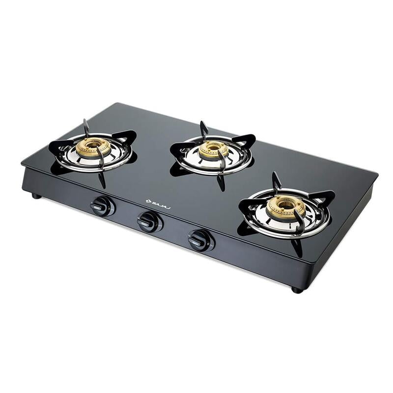 Bajaj Gas Stove Gp 6 Glass Top 3 Burner