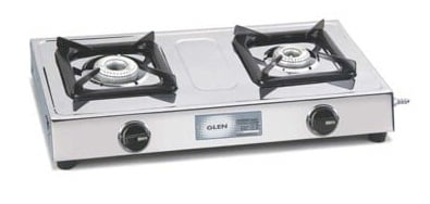 Glen 2 Burner LPG Gas Stove 1020 SS Aluminium Alloy Burner