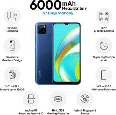 Realme C12 3GB RAM & 32GB ROM (Power Blue) Realme C12 3GB RAM & 32GB ROM (Power Blue)