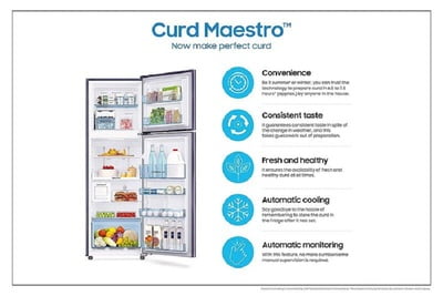 Samsung 244L 3 Star Curd Maestro Inverter with Frost Free TECH Samsung 244L 3 Star Curd Maestro Inverter with Frost Free TECH