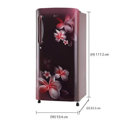 LG 190 L Inverter Direct-Cool Single Door Refrigerator (GL-B201ASPY, Scarlet Plumeria)