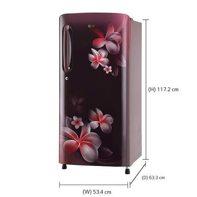 LG 190 L Inverter Direct-Cool Single Door Refrigerator (GL-B201ASPY, Scarlet Plumeria) LG 190 L Inverter Direct-Cool Single Door Refrigerator (GL-B201ASPY, Scarlet Plumeria)