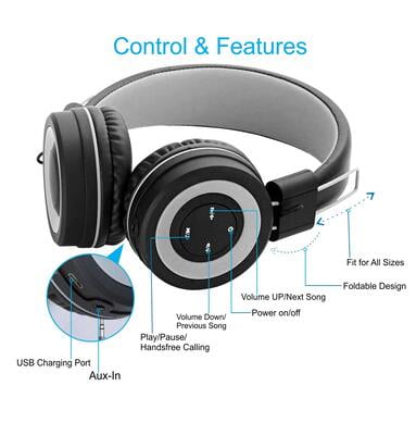 PORTRONICS HEADSET BLUETOOTH MUFFS G GREY POR012