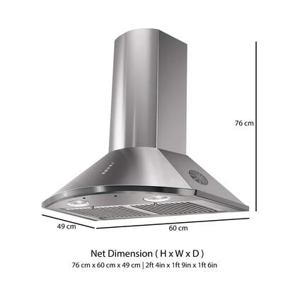 Faber 60cm 3 Way Silent Suction Chimney, 1295 m3/hr Faber 60cm 3 Way Silent Suction Chimney, 1295 m3/hr
