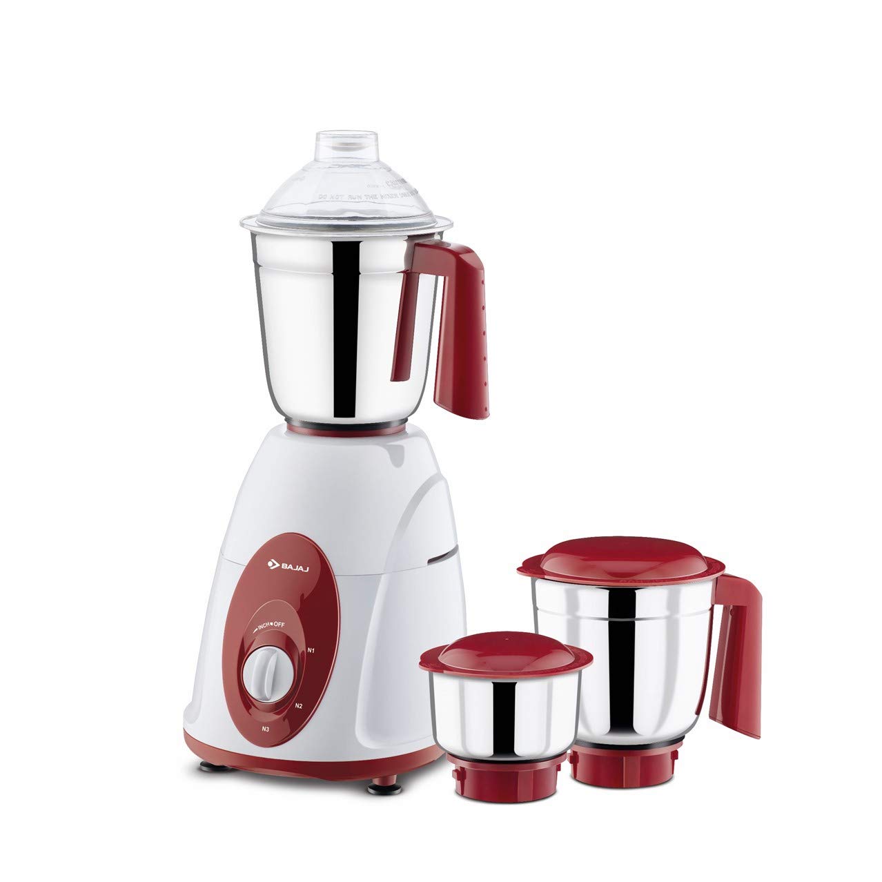 Bajaj Classic Mixer Grinder, 750W, 3 Jars (White and Maroon) Bajaj Classic Mixer Grinder, 750W, 3 Jars (White and Maroon)