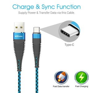 PORTRONICS KONNECT 4C 1.2M TYPE-C CABLE BLUE BLACK POR 873