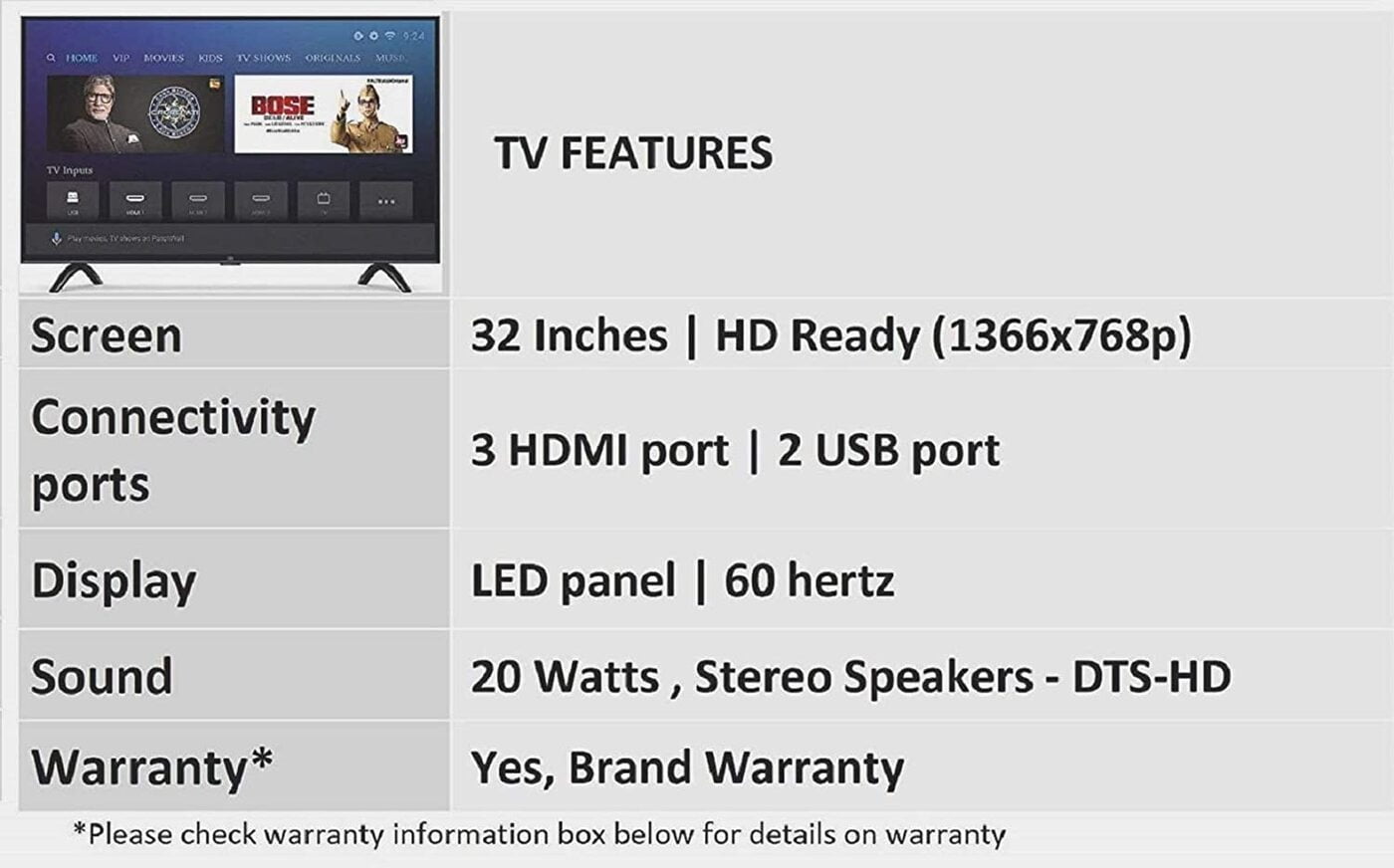 Buy Mi TV 4A Pro 32 inches HD Ready Android Led TV Online On